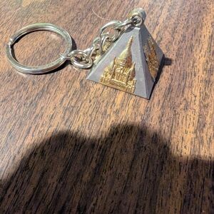 Pyramid Keychain with Gold Accents